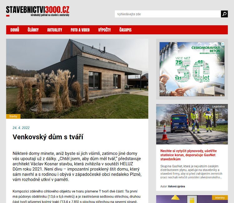 Web www.stavebnictvi3000.cz